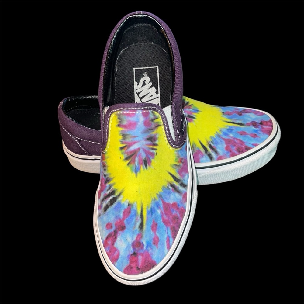 Vans Off the Wall Tie Dye Unisex Men's Sz 4 Women's Sz 5.5 Slip on Skate Shoes - Picture 3 of 8